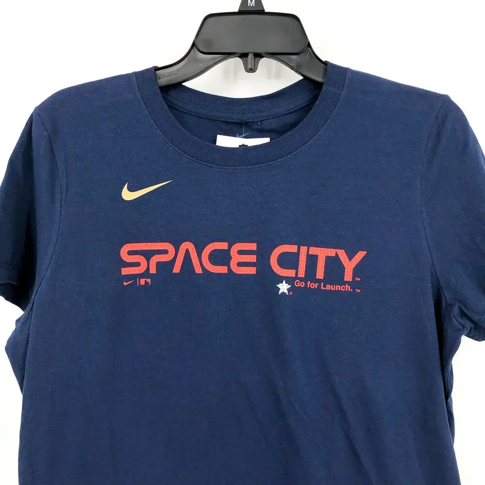 NIKE Womens Houston Astros City Connect Wordmark T-shirt Large Navy NWT NKAF-44B
